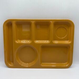 Silite 614 Cafeteria Lunch Trays Set of 3 Harvest Yellow Vintage USA 14x10